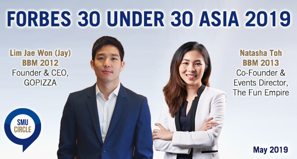 Singapore Management University, SMU, alumni, SMU alumni, Jay Lim, Lim Jae Won, GOPIZZA, Natasha Toh, The Fun Empire, Forbes 30 Under 30, Forbes